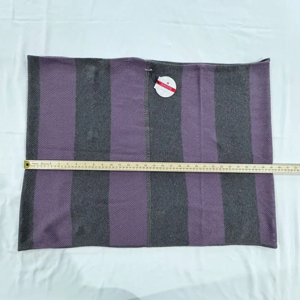 Lululemon Heart Opener Scarf Purple Grey Striped Cotton OS NWT 25x70